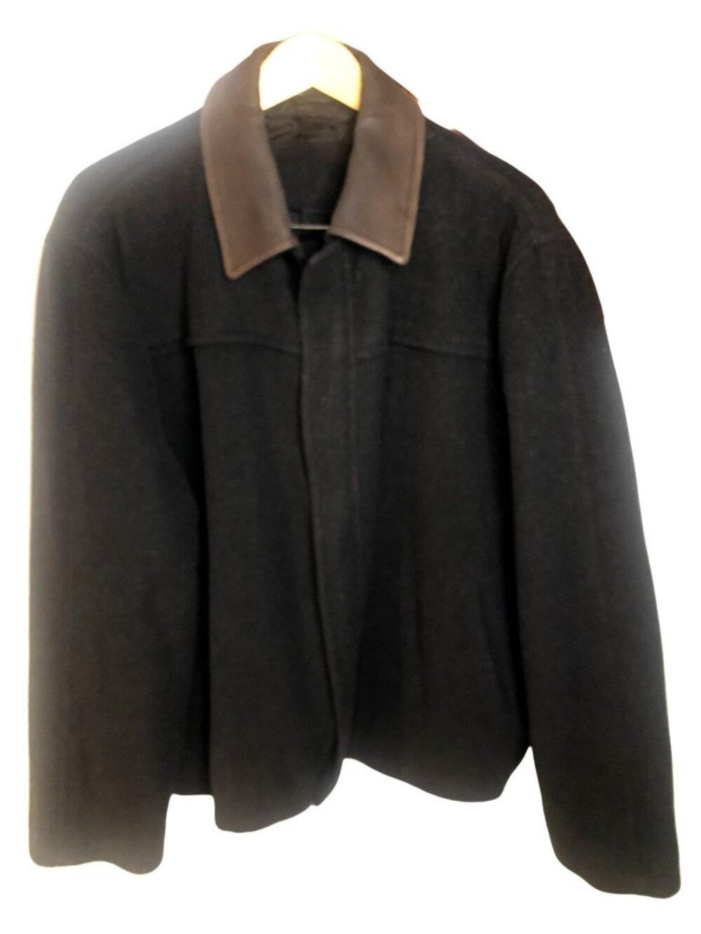 100% WOOL- WARM FRONT ZIP UP CLOSURE INSIDE LINED MEN'S JACKET SIZE X-LARGE